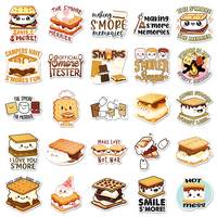 50 autocollants amusants en forme de S'mores, dessins animés de desserts et biscuits, pour assiettes, bureaux et journaux – Vente directe usine