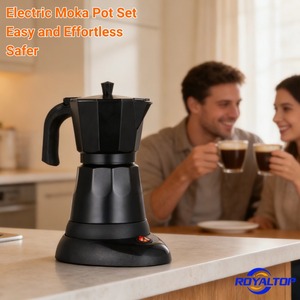 Cafetera Espresso Portátil Moderna para el Hogar / Cafetera Eléctrica de Aluminio Tipo Moka con Logotipo Personalizado - Product Image 2