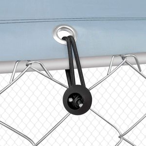 Chenil extérieur pour chiens avec toit, grand enclos pour chiens, enclos extérieur robuste pour chiens, parc pour animaux domestiques avec maillons de chaîne galvanisés - Product Image 3