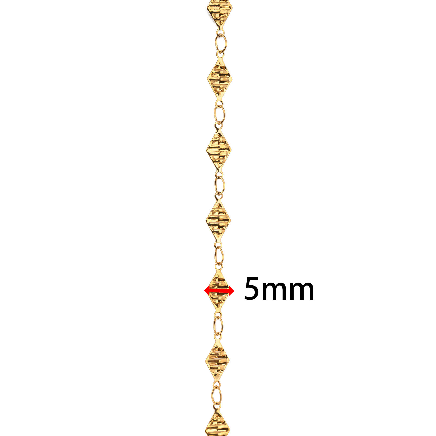 Or Couleur or : en forme de diamant 5 mm.