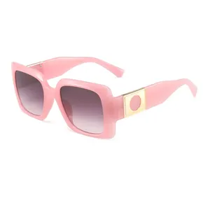 2021 Новые поступления модные стильные очки унисекс Ретро квадратные силуэты Пользовательский логотип розовая пластиковая оправа солнцезащитные очки для возраста