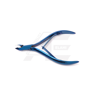 Pinzas para cutículas de titanio azul, cortaúñas, removedor de cutículas de acero inoxidable hecho a mano, forma cónica para el cuidado de las uñas, dedos - Product Image 2