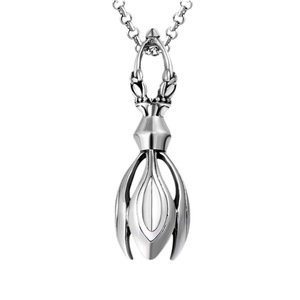 Collar con colgante de loto de acero de titanio para hombre, joyería de moda para fiesta, SP253 - Product Image 5