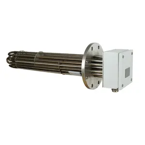 24KW Long Electric Industrial Heating Element 220V 12Kw Water Oil Flanged Immersion Tank Tube Heater