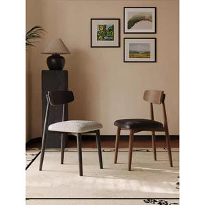 Modern Wooden Bullhorn Back Dining <b>Chair</b> with Upholstered Seat – Natural Oak Restaurant & Home Furniture Wholesale - Product Image 2