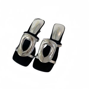 DEleventh Shoes 2025 Nouveaux tongs d'été style français à enfiler avec talons compensés électro-plaqués pour femmes <span class=keywords><strong>5</strong></span> <span class=keywords><strong>cm</strong></span> - Product Image 6