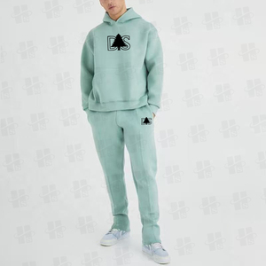 Sweat à capuche de sport pour homme en molleton épais de haute qualité personnalisé, respirant, couleur unie, épaules tombantes, 400GSM, en coton - Product Image 3