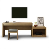 Ensemble de meubles SEM pour hôtel : TV, armoire à bagages, bureau, en cuir véritable, écologique, design moderne et minimaliste, usage commercial, maisons d'hôtes