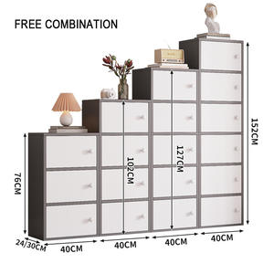 עיצוב אופנה צר ארון בגדים לבן צרים ארון אחסון נעליים דק ארון אחסון תיבת יחידה שילוב עבור הבית - Product Image 2