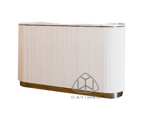 <span class=keywords><strong>Comptoir</strong></span> moderne en bois blanc avec laçage, bureau de réception en bois pour salon de beauté - Product Image 1