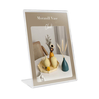 Support de signalétique en acrylique A6 inclinable, porte-panneaux en plastique transparent, présentoir de table en acrylique en forme de L pour menus