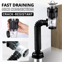Tuyaux de vidange rétractables pour lavabo, PVC flexible, vidange pop-up pour évier