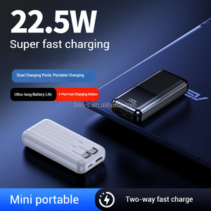 Logo personnalisé Charge <span class=keywords><strong>rapide</strong></span> Portable PD 22.5W Power Bank 10000mAh Charge <span class=keywords><strong>rapide</strong></span> bidirectionnelle Construit en 2 câbles de charge <span class=keywords><strong>rapide</strong></span> - Product Image 4