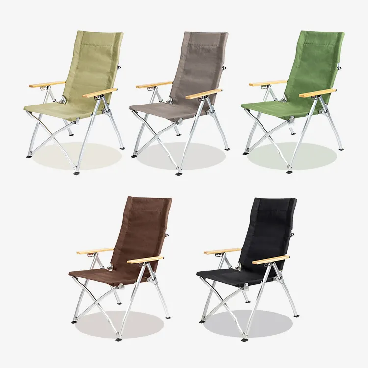 Vente en gros de chaise longue réglable de jardin pour l'extérieur chaise de camping de plage inclinable avec sac à dos pliant portable