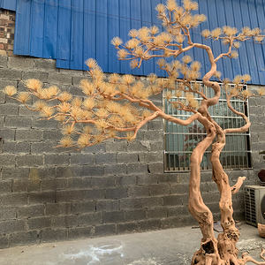 ต้นซีดาร์ต้นสนจำลองสำหรับประดับตกแต่งในห้างสรรพสินค้าไม้สนไม้เนื้อแข็งแกะสลัก - Product Image 3