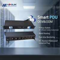 PDU Inteligente para Minería, 19 Pulgadas, 1U, 32A, 3 Enchufes Alemanes, 3 C19, IP485, Medición Remota, PDU para Rack de Servidores