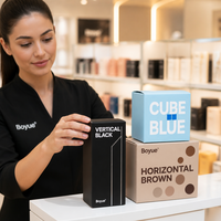 Emballage personnalisé pour marque, boîte pliante verticale, base mate, couvercle à fermeture, petit format, bleu ciel, brun, en carton ondulé pour expédition, MOQ 500 pièces