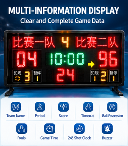 Tableau <span class=keywords><strong>de</strong></span> score électronique sans fil KENSUN 1,7 m LED pour le <span class=keywords><strong>tennis</strong></span> avec contrôle mobile pour les compétitions - Product Image 1