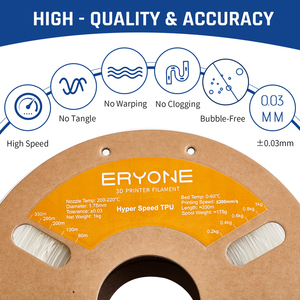 <span class=keywords><strong>Eryone</strong></span> Haute Vitesse 1.75mm <span class=keywords><strong>TPU</strong></span> Transparent 1KG pour Imprimante FDM Produit Plastique - Product Image 5