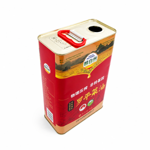 Boîte en métal carrée de 3L de qualité alimentaire pour huile de colza comestible, conteneur vide pour huile de cuisson, impression personnalisée - Product Image 4
