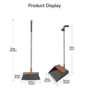 Nhà Sản Xuất Bán Buôn 2 Trong 1 Văn Phòng Nhà Sàn Công Cụ Làm Sạch Có Thể Gập Lại Xoay Chổi Với Lược Răng Dustpan Set - Product Image 5