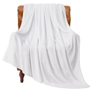 280gsm 30 "x 40" Trắng trống thăng hoa bé chăn bán buôn tùy chỉnh siêu mềm lông cừu flannel Swaddle thăng hoa chăn - Product Image 1