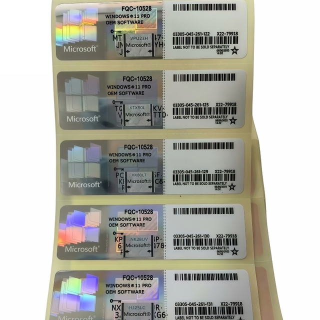 MS Windows 11 Pro Key COA Sticker Silver Label Internet Version 12-month Warranty OEM License Stock Free Shipping