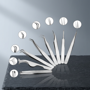 ASAP – Kit de pinces à sourcils incurvées en acier inoxydable écologiques, à pointe inclinée, pour extensions de cils et outils d'épilation - Product Image 4