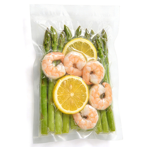 Sac d'emballage alimentaire sous vide transparent personnalisé avec logo imprimé, compressible et embossé, compatible micro-ondes - Product Image 1