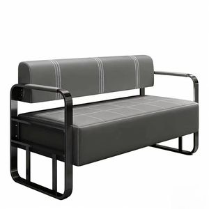 Canapé de salon de coiffure, chaise d'attente, salon de beauté, salon de coiffure, espace de repos, magasin de vêtements, réception de bureau, canapé long en acier inoxydable - Product Image 1
