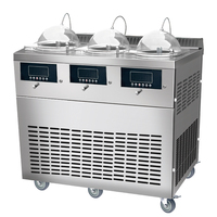 Machine à glace dure commerciale verticale en acier inoxydable à 3 bacs, machine à gelato à congélation rapide pour chaînes de magasins et laiteries