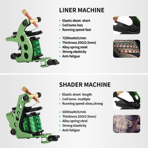 Macchinetta per Tatuaggi One Tattoo World 8 Wrap Coils Iron Liner Gun, Shader Dritto per Linee Circolari - Product Image 2