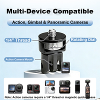 Support de caméra d'action pour rétroviseur, adaptateur rotatif à 360° en alliage d'aluminium pour GoPro DJI Insta360, accessoires vidéo pour voiture