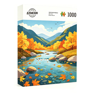 Mini <span class=keywords><strong>puzzle</strong></span> en gros <span class=keywords><strong>de</strong></span> 1000 pièces avec lamination mate, affiche colorée automne incluse, pour adultes, <span class=keywords><strong>puzzle</strong></span> artistique anti-stress - Product Image 1