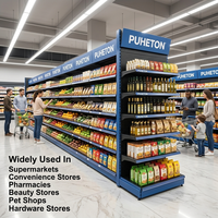 Système d'étagères murales légères réglables en métal pour présentoirs de supermarché, épicerie et magasins de proximité