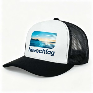 หมวกแก๊ปตาข่ายสีดำแบบปรับได้ สไตล์ Trucker  ปักโลโก้ตามสั่ง สำหรับผู้ชาย - Product Image 3