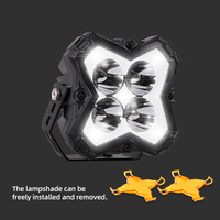 Feux de travail LED 12V 80V 80W blanc jaune 4 pouces, feux de jour pour éclairage extérieur automobile, tout-terrain 4x4, lampes ATV, feux antibrouillard