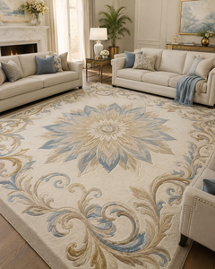 Tapis fait main <span class=keywords><strong>de</strong></span> luxe en <span class=keywords><strong>laine</strong></span> et soie, tufté à la main, design personnalisé, taille et couleur sur mesure, respectueux <span class=keywords><strong>de</strong></span> l'environnement, pour salon et chambre à coucher, fabriqué par une usine ODM - Product Image 4
