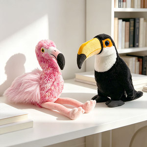 Peluche Pappagallo Macaw Fenicottero, Giocattolo da Compagnia per Bambini, Regalo in Poliestere e Cotone PP - Product Image 4