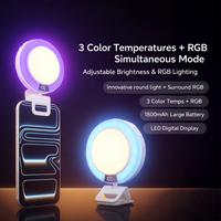 Anneau lumineux LED pliable pour protection des yeux, lumière d'appoint bicolore réglable 2800K-6500K pour téléphone, selfies, streaming en direct et vlogs