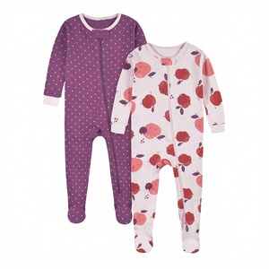 Fast Delivery Unisex Baby Romper Random Color 100% Cotton Comfortable 2 Way Zipper 4 Season Casual Baby Pajama Jumpsuit Bodysuit - Product Image 2