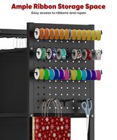 Chariot organisateur de papier d'emballage avec 12PCS Slap Bands Rolling Wrapping Paper Station Ribbon Holder Blueprint Poster Holder