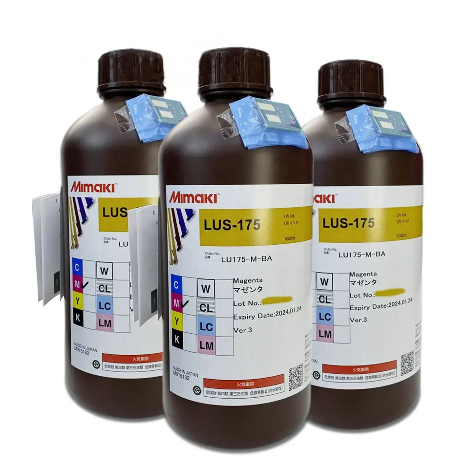 Orijinal Mimaki LED UV mürekkep LUS-175 UCJV150-160 UCJV300-160 UV yazıcı LUS175 mürekkep için