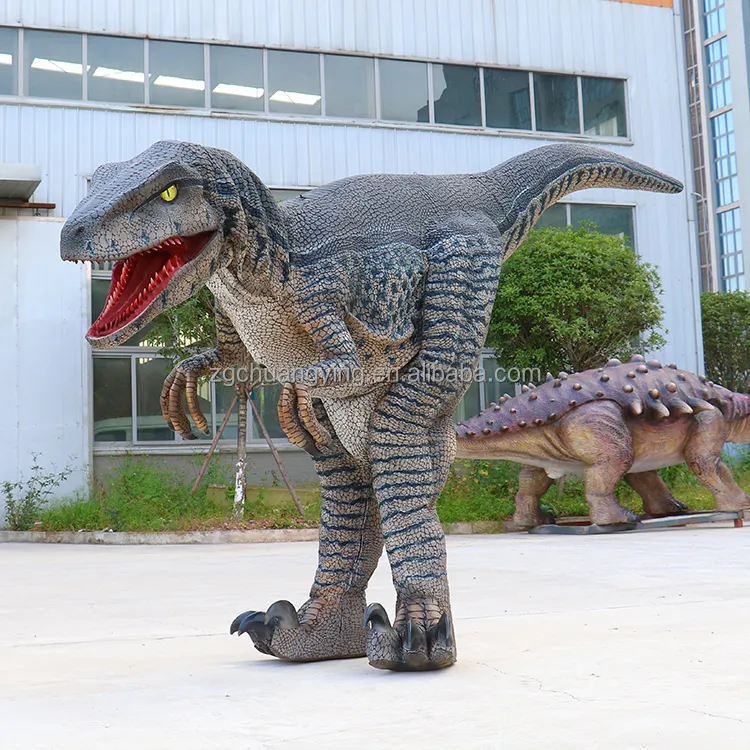쥬라기 공원 판매를위한 성인 현실적인 animatronic 숨겨진 전문가 걷는 공룡 의상 꼭두각시