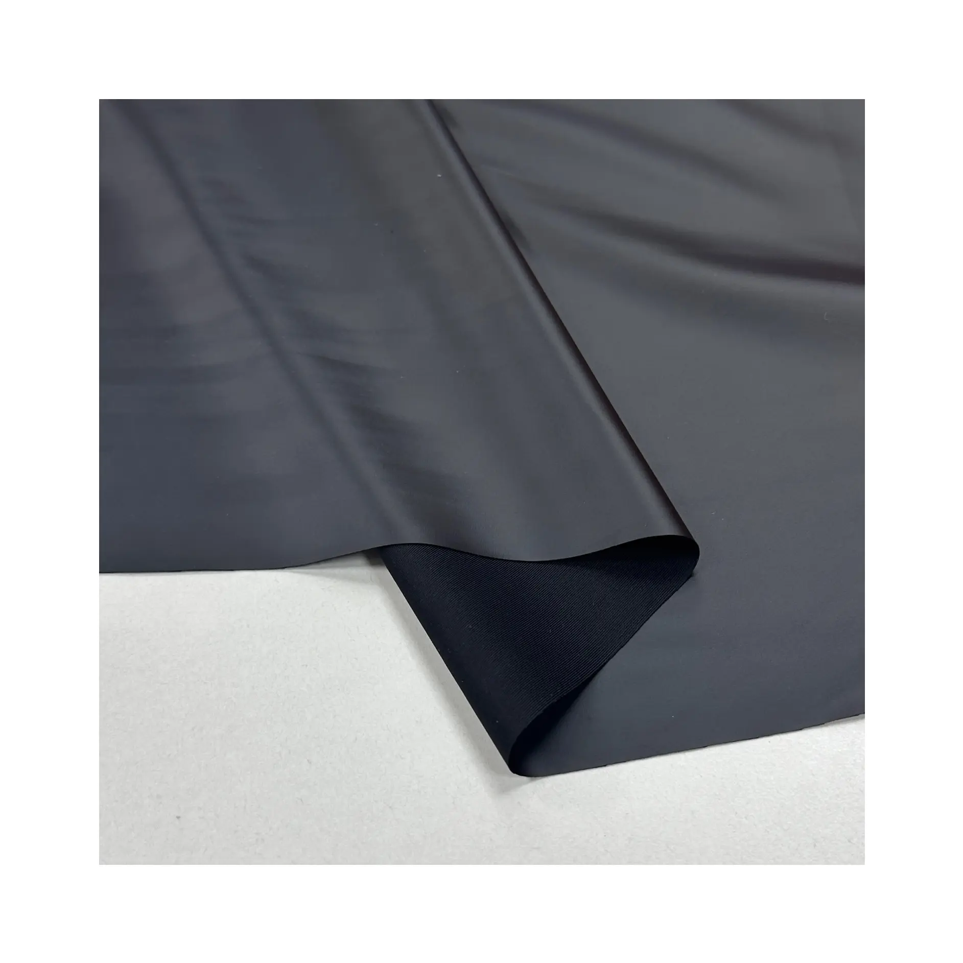 Noir 4-Way Stretch Écologique PU Cuir Synthétique Léger Imperméable Tissu Tricoté pour Collants Leggings Robes Jupes
