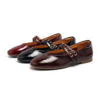 Ballerines Mary Jane vintage pour femmes, à double boucle, effet vieilli, antidérapantes, légères et souples pour le printemps, l'été et l'automne