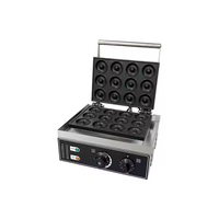 Gaufrier Électrique et Machine à Donuts en Acier Inoxydable 240V/220V Automatique Antiadhésif pour Snacks et Pâtisseries, Idéal pour la Cuisine à Domicile