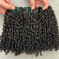 Extensions de cheveux humains vierges bruts bouclés birmans, qualité 12A, super double drawn, coupe pixie, cuticules alignées, vente chaude