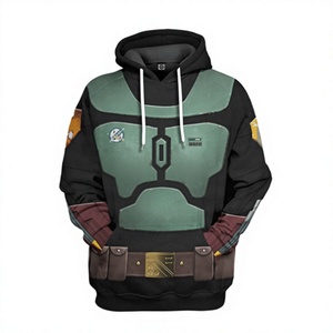 Sudadera con capucha y cremallera con estampado digital 3D de Star W Book of Boba, para disfraces de actuación - Product Image 1