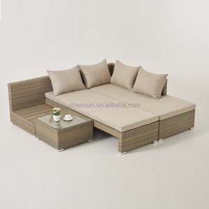 Canapé d'angle en rotin tressé PE, mobilier de <span class=keywords><strong>salon</strong></span>, canapé-lit en rotin - Product Image 5